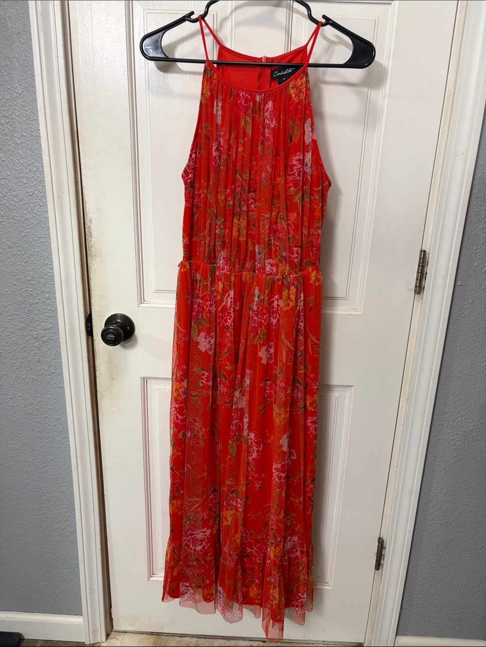 Candalite orange Floral Maxi Dress